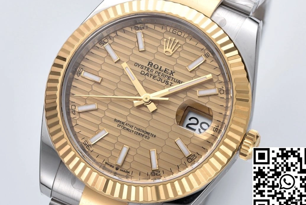 Factory Oyster Datejust Motif M126333-0020 Clean Rolex Dial Gold Band 1016